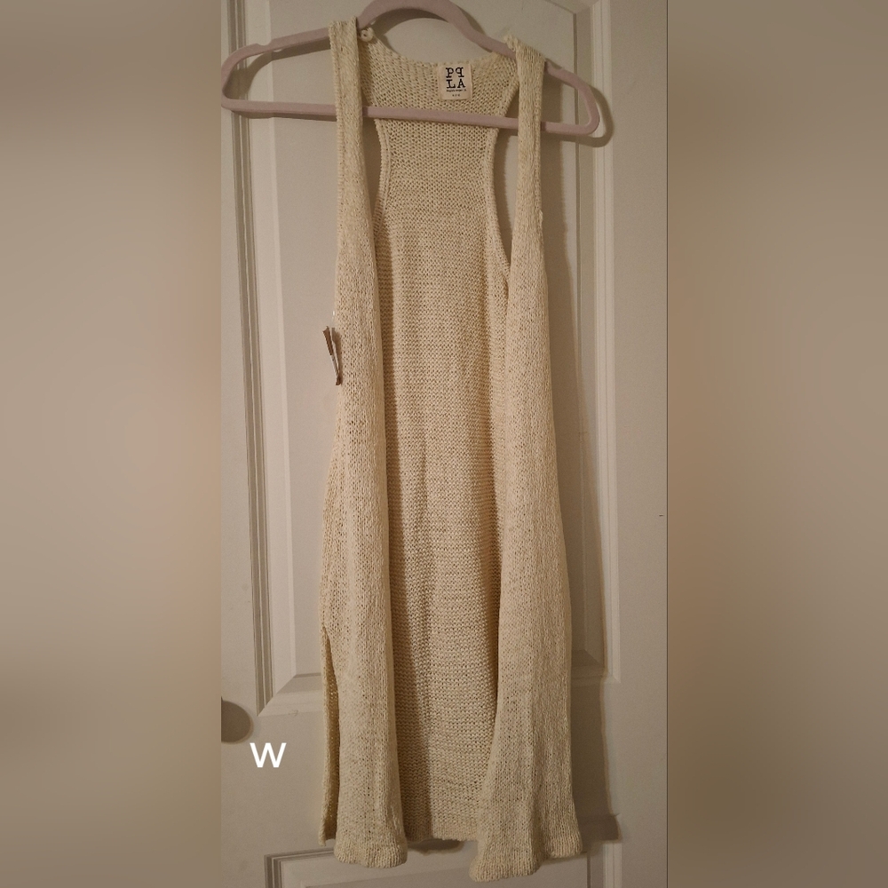 Peoples project LA crochet vest sz 7-8 bohemian neutral indie contemporary Beach